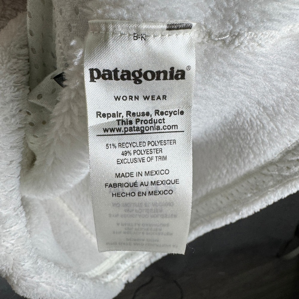 Patagonia Re-Tool Snap-T Pullover Fleece Jacket Raw White Polartec Womens Large - Picture 6 of 8